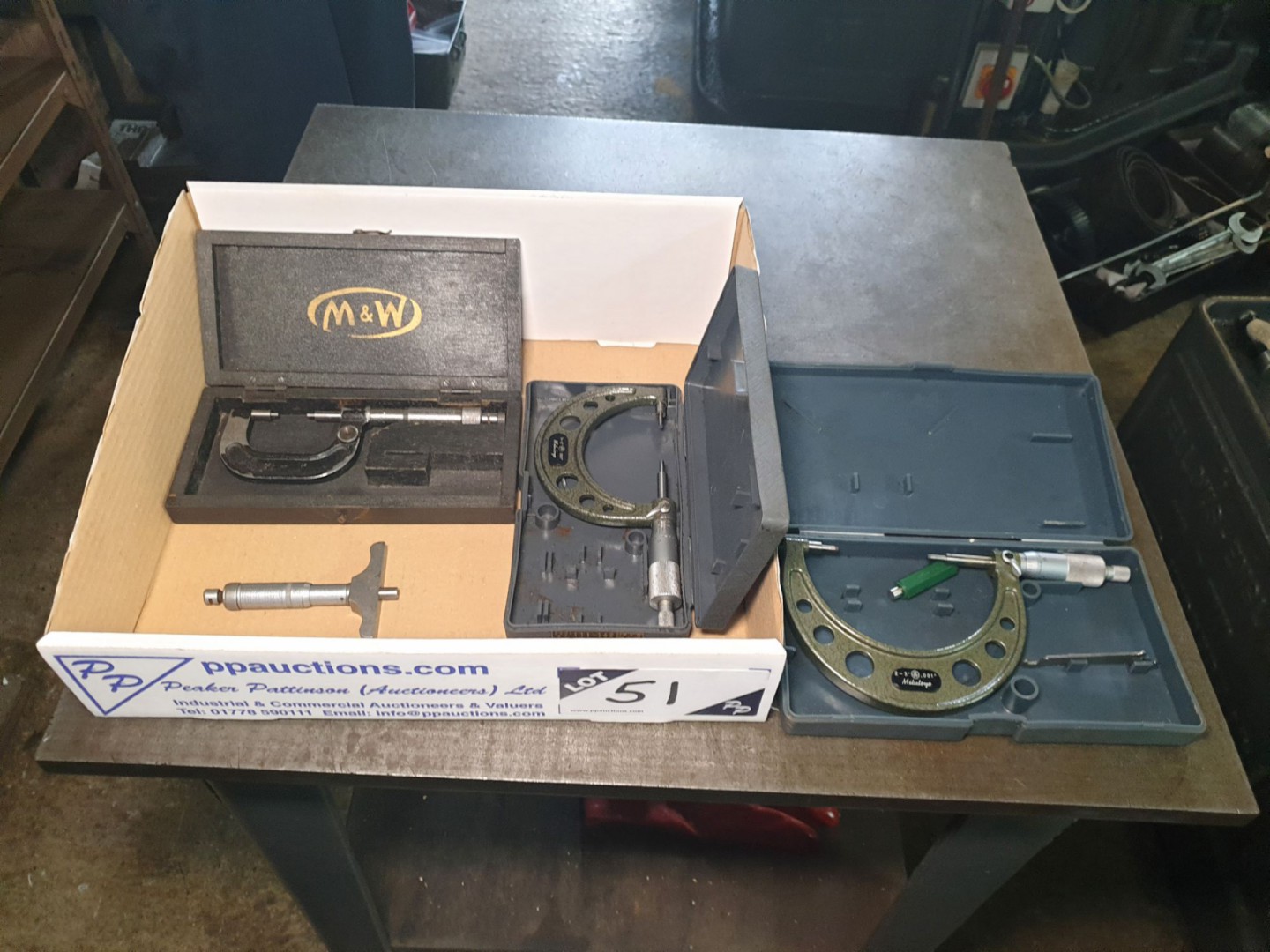 Qty various Mitutoyo, Moore & Wright micrometers t...