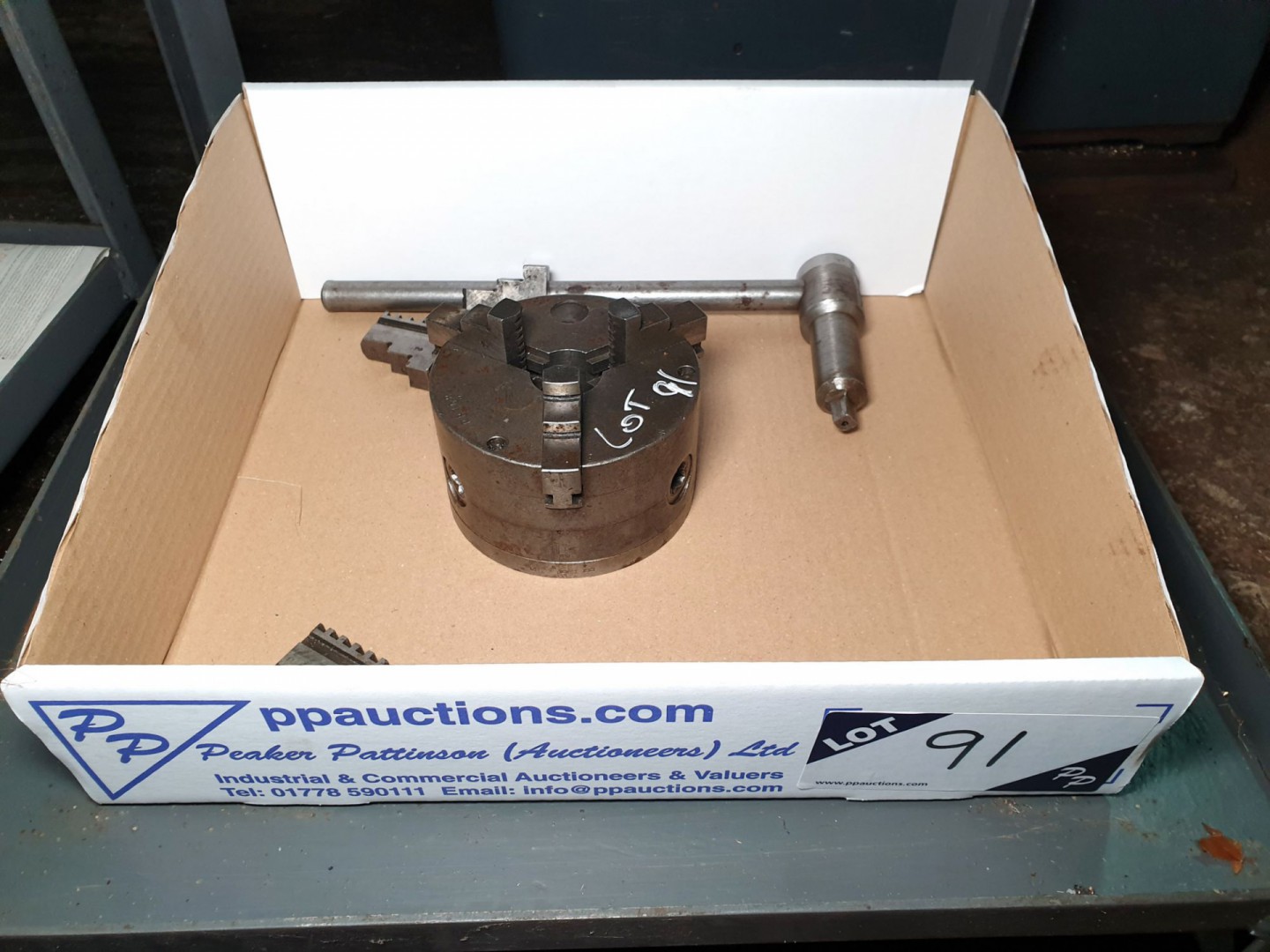 4" dia 3 jaw chuck with various jaws