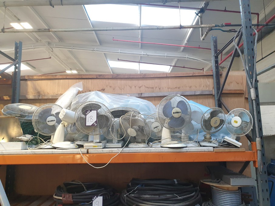 Qty various Kobe etc white desk top fans, 240v on...
