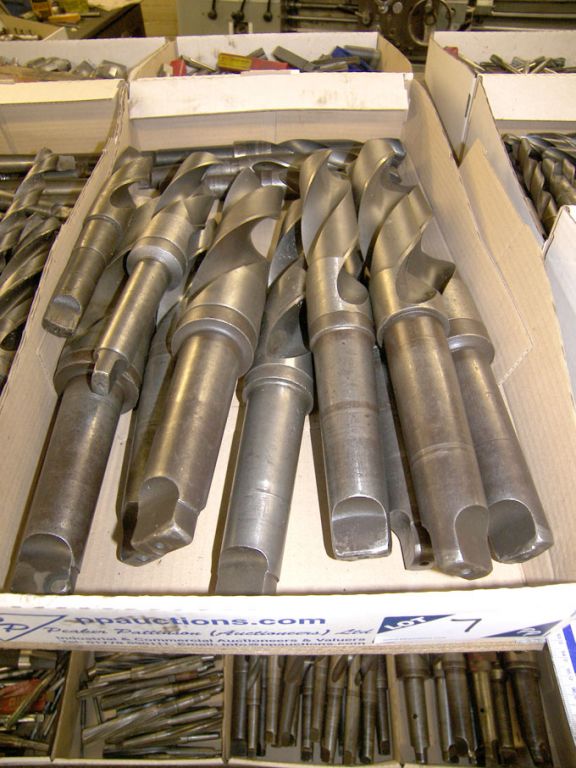 Qty HSS taper shank twist drills to 2 15/32" appro...