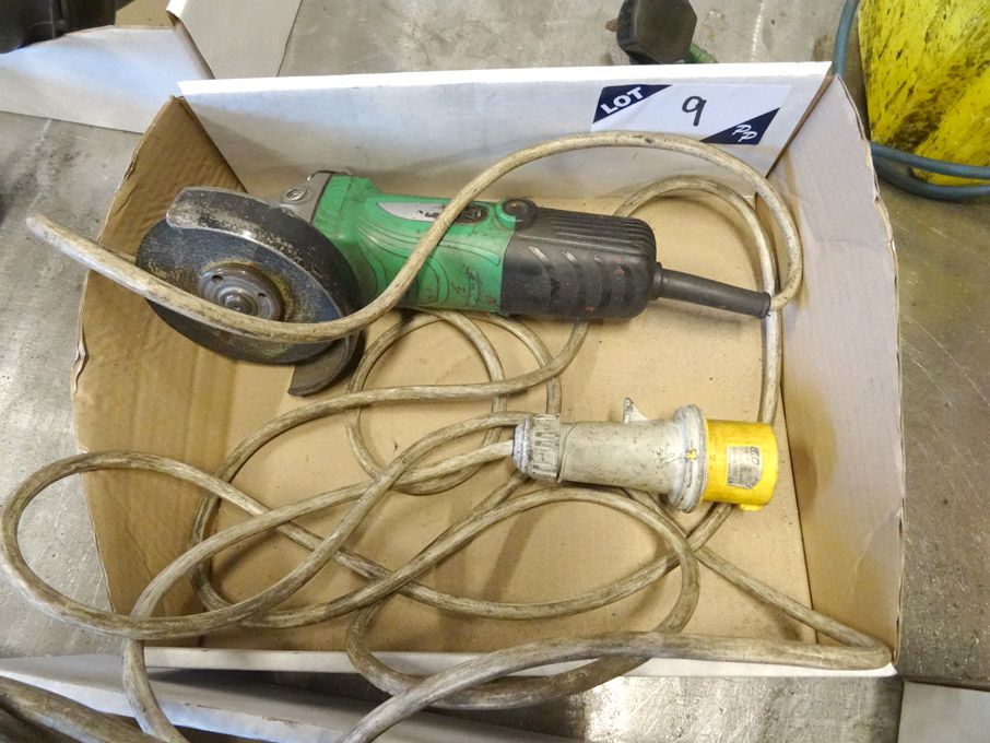 Hitachi 110v angle grinder, 115mm dia blade, 580W