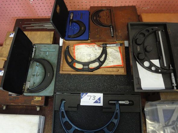 Qty various Moore & Wright, Starrett etc micromete...
