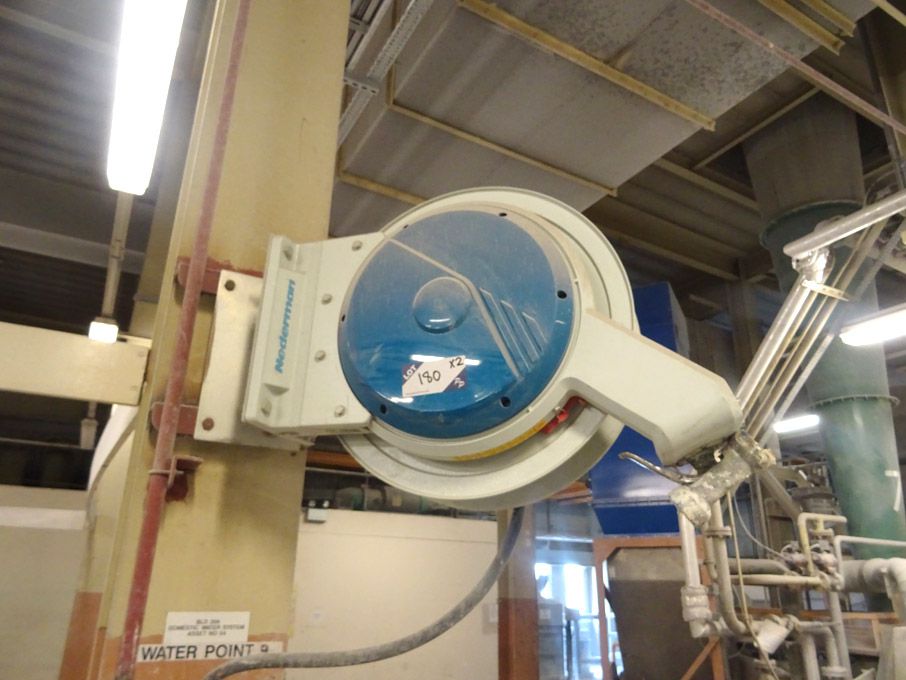2x Nederman wall / girder mounted retractable wate...
