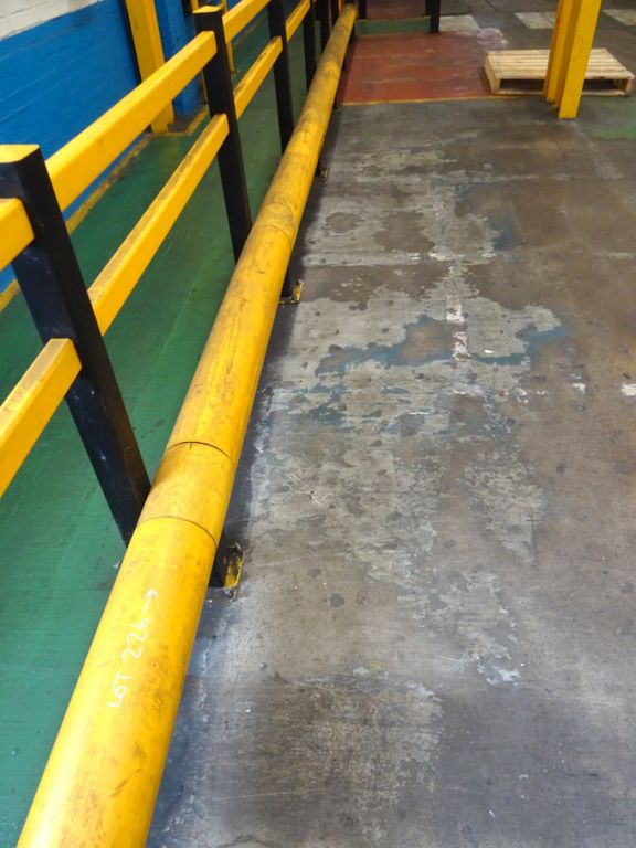 Asafe floor mounted plastic coated bull bar, 10m a...
