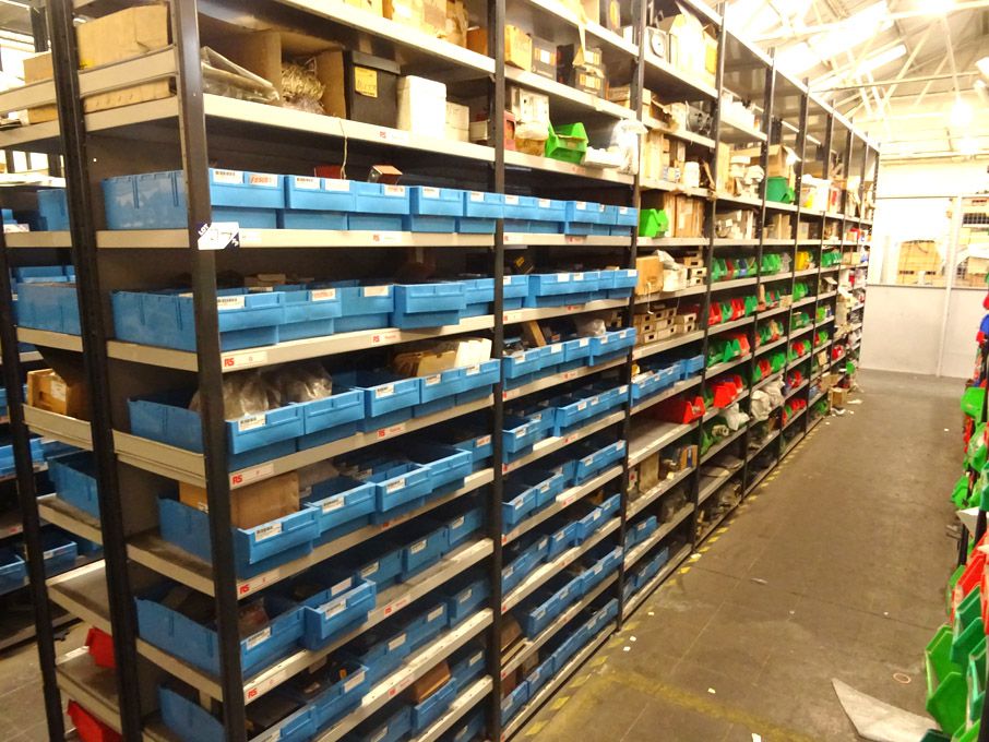 9 bays light duty storage shelving with contents i...