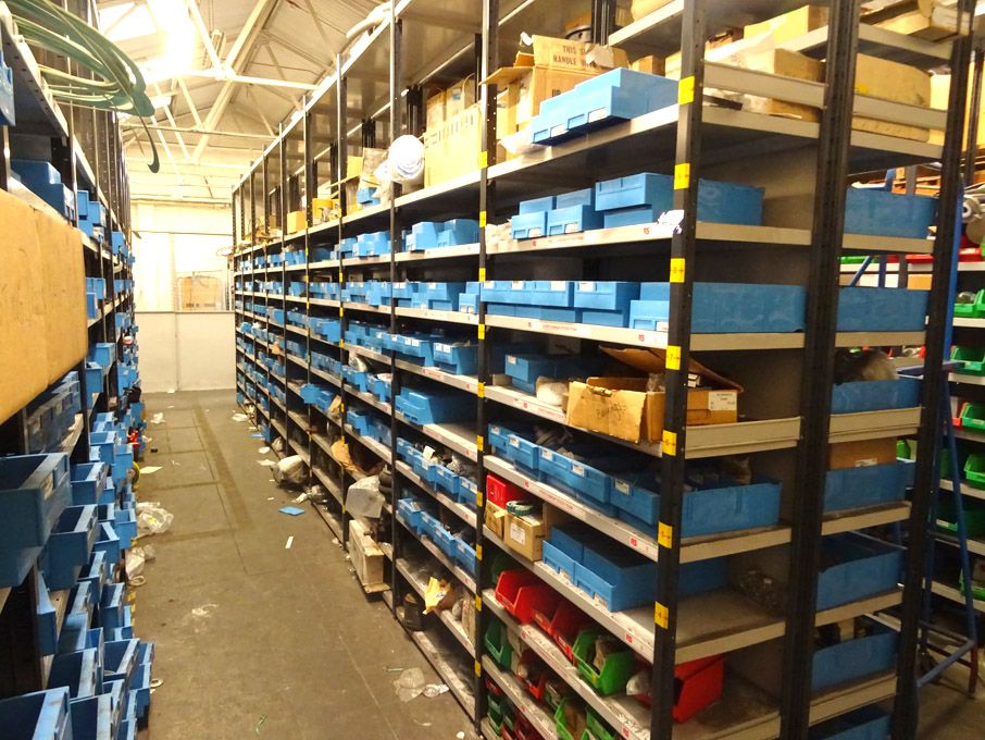 9 bays light duty storage shelving with contents i...