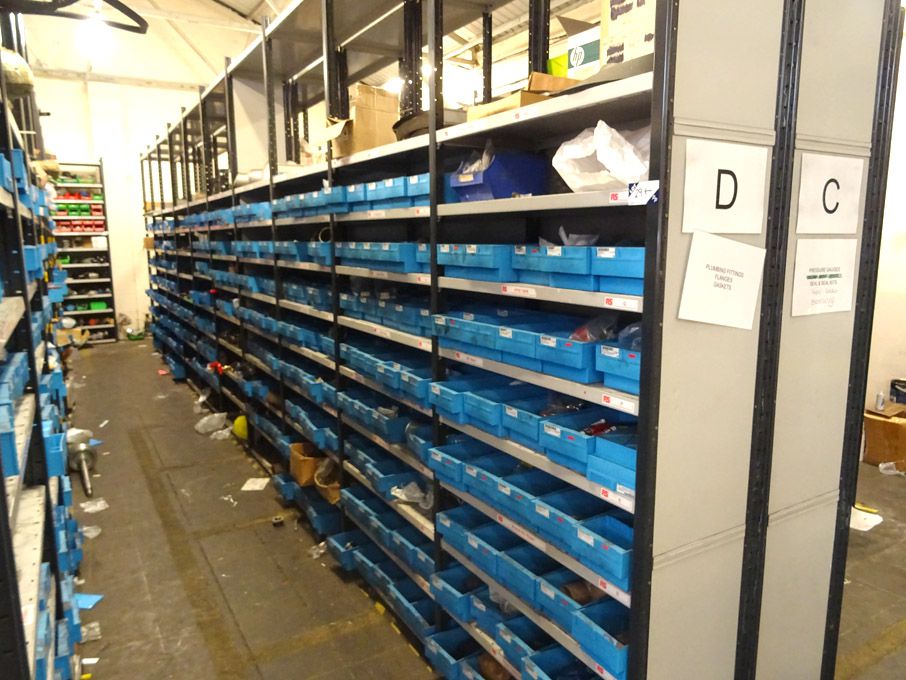 9 bays light duty storage shelving with contents i...