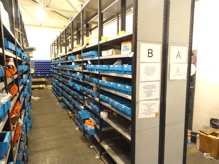 9 bays light duty storage shelving with contents i...