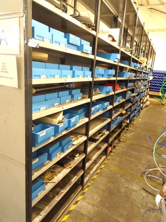 9 bays light duty storage shelving with contents i...