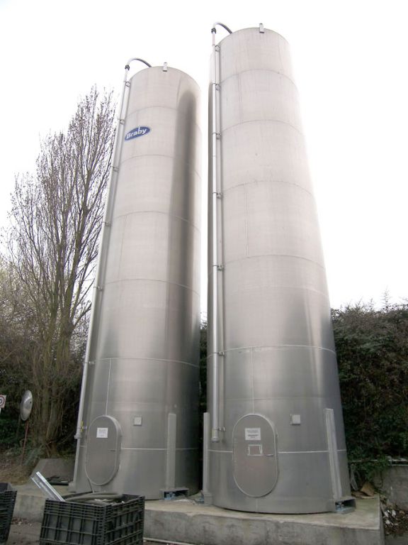 2x Braby aluminium 5754 plastic granule storage ta...