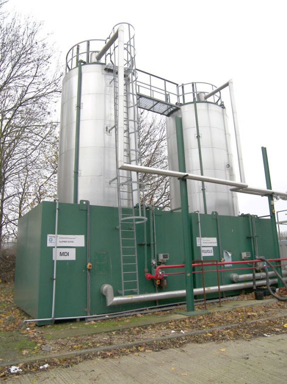 2x Joseph Ash 45000ltr cap vertical storage tanks...