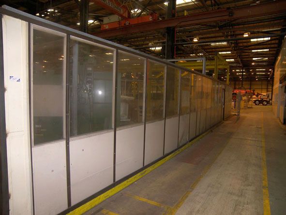90m approx long partitioning enclosure with 2x lar...