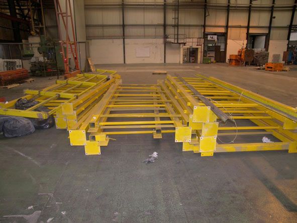 Qty upright stands & frames, 2m wide x 5m high wit...