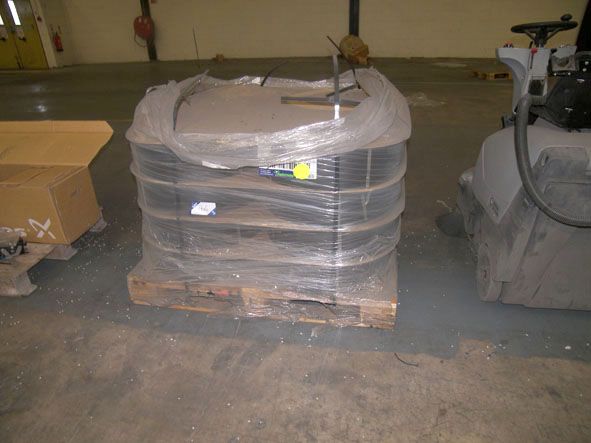 Qty nylon banding & band holding trolley