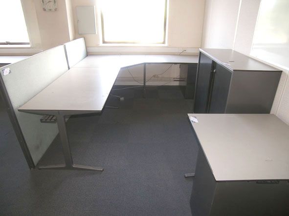 2800x2400mm 'L' shape computer workstation with bu...