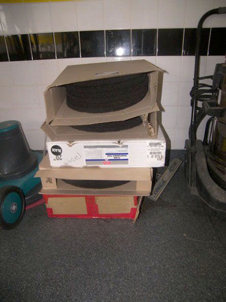 Qty various size floor polisher buffing pads