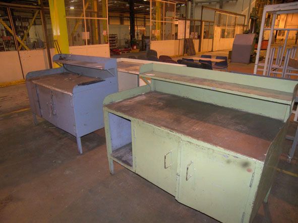 2x metal workbenches, 1530x760mm