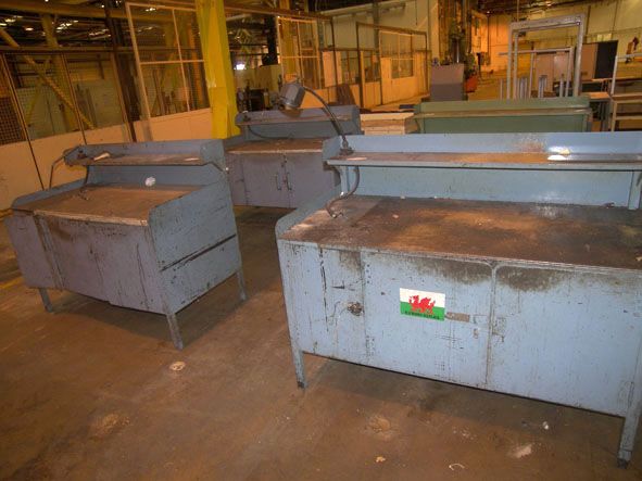 2x metal workbenches, 1530x760mm