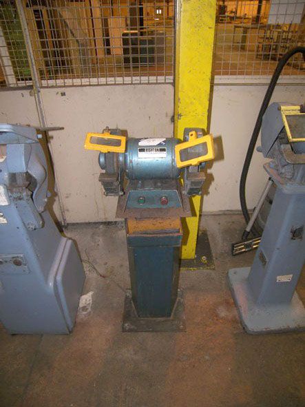 Brook Crompton double ended grinder on stand