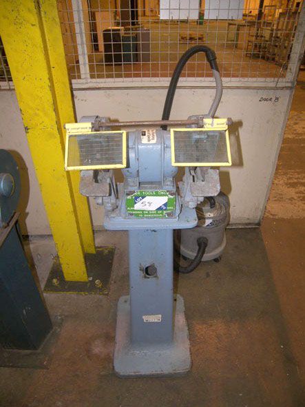 Wolf double ended grinder on stand