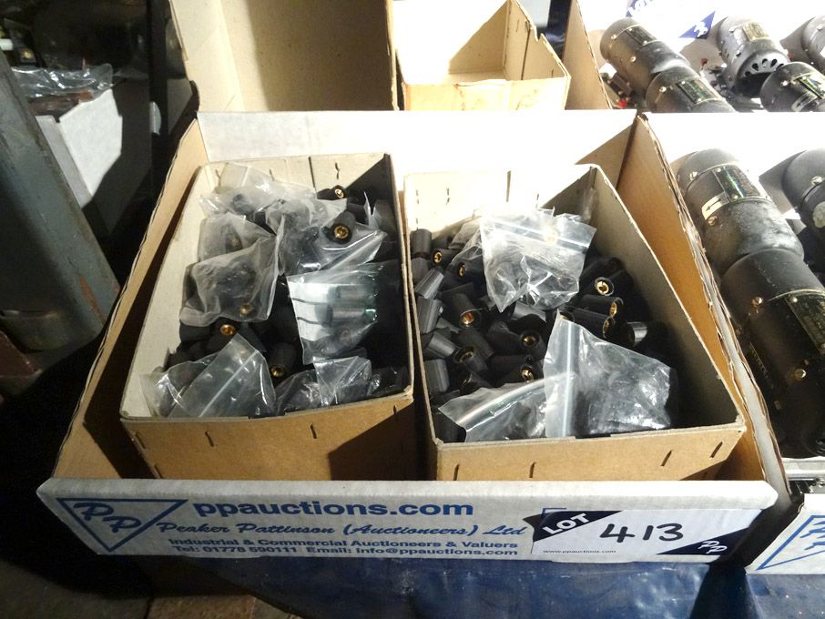 Qty various collet knobs & caps, 1/4" - Lot locate...