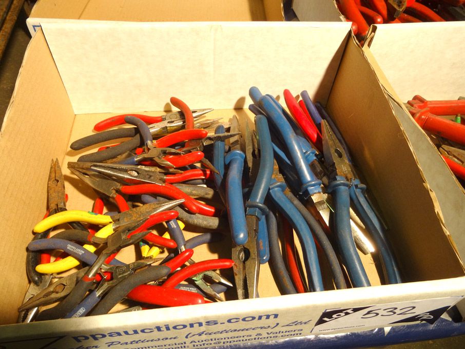 Qty various long nose pliers - Lot located at: PP...