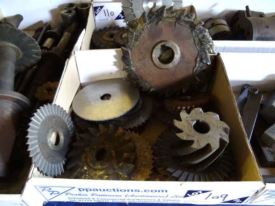 Qty HSS side & face milling cutters, slitting saws...