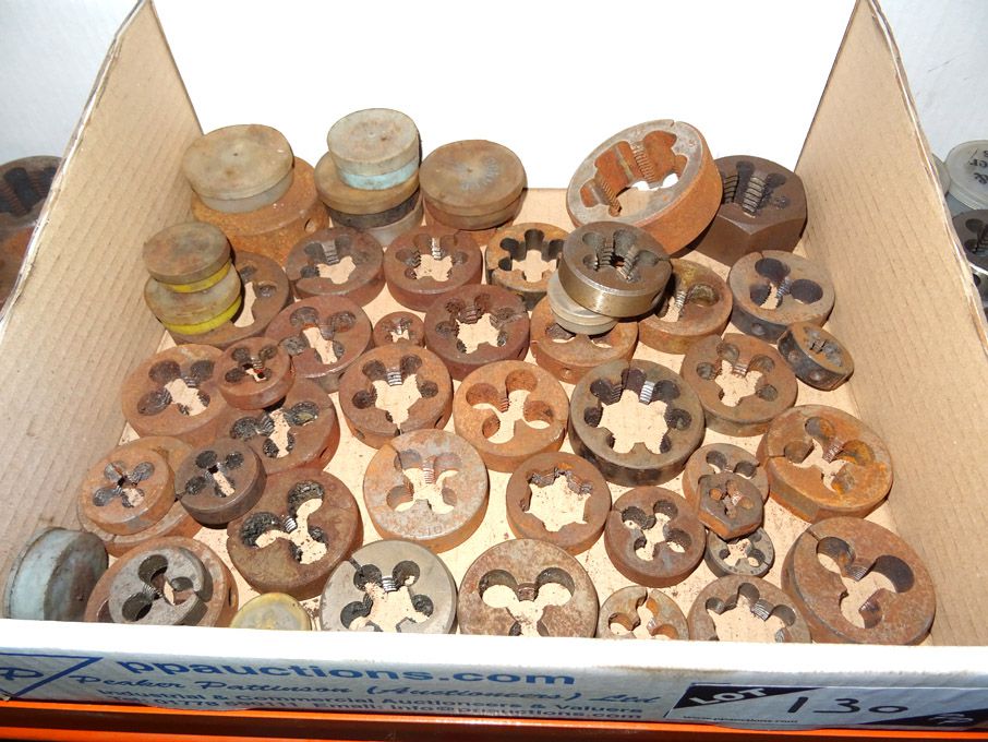 Qty various HSS dies to 1 1/4" approx