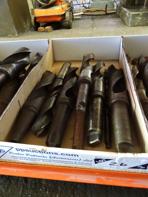 Qty HSS taper shank twist drills to 60mm approx