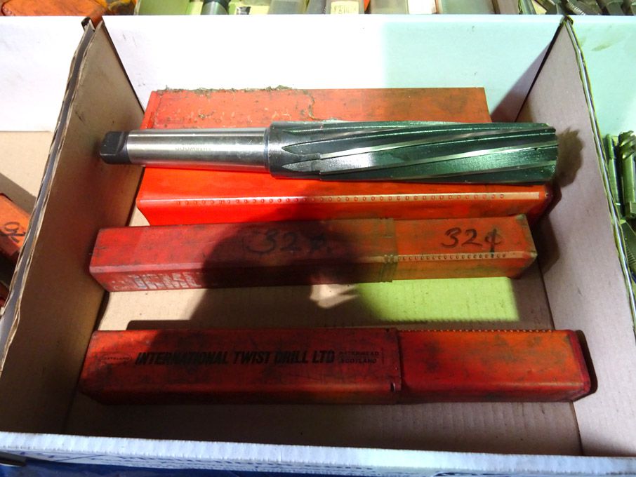 3x HSS taper shank reamers, 32mm, 35mm, 42mm (unus...