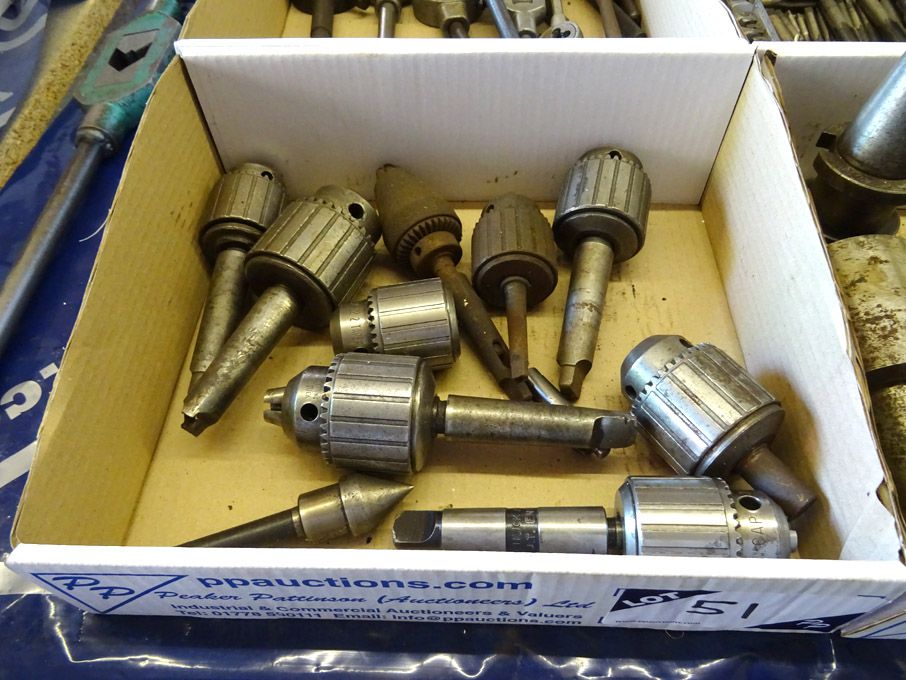 Qty various taper Jacobs drill chucks