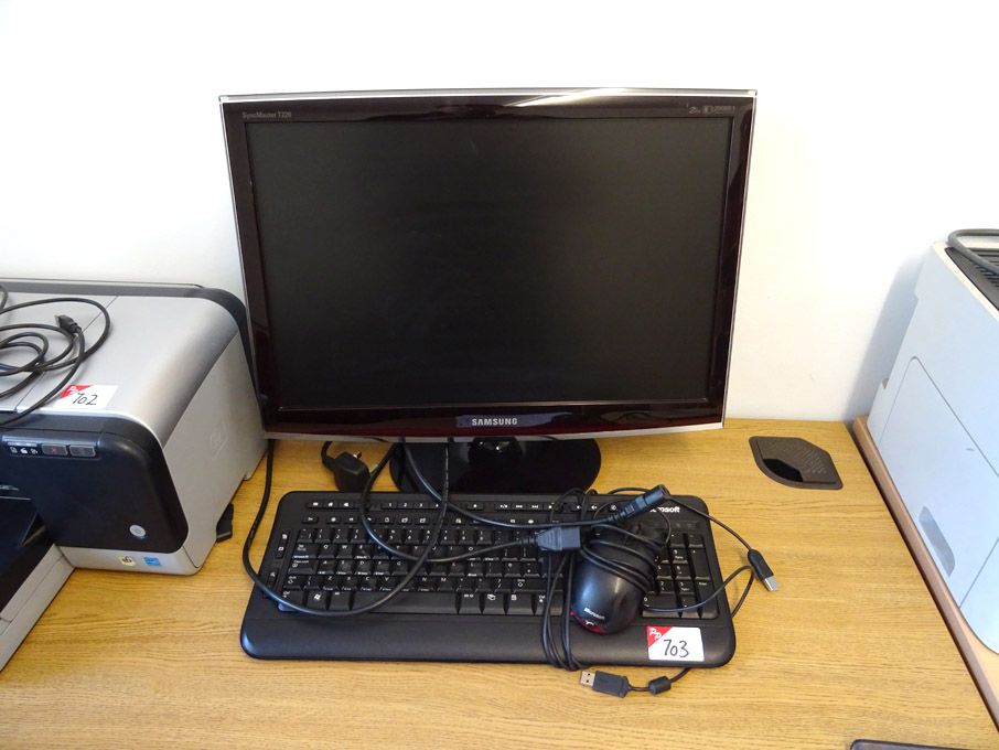 Samsung Sync Master T220 monitor, Microsoft keyboa...