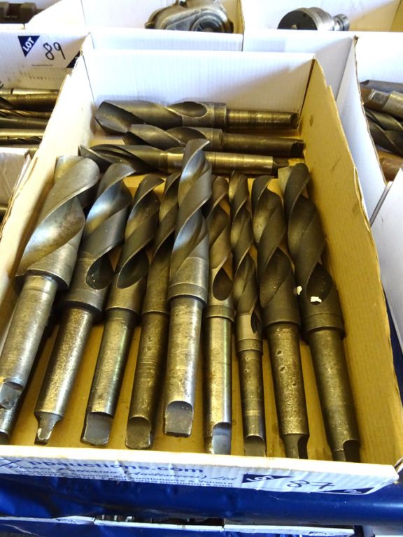 Qty HSS taper shank twist drills to 2" approx