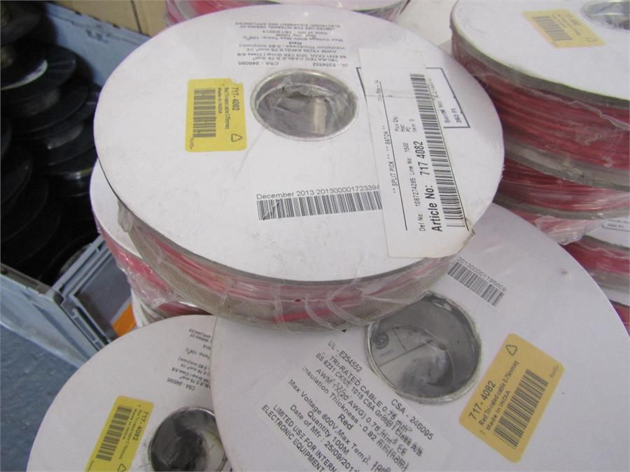 4 reels (100m per reel) red tri-rated cable, PVC,...