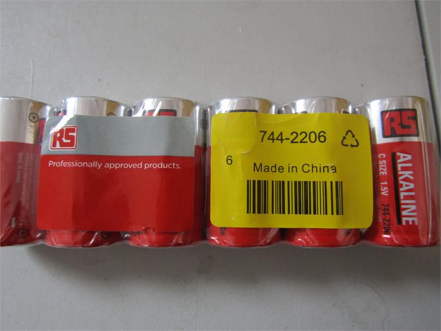 60x Alkaline C batteries, 1.5v, RS P/N 7442206 - L...