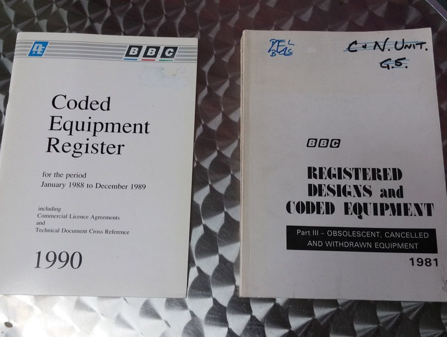 BBC coded Equipment Register Jan 1988 to Dec 1989,...