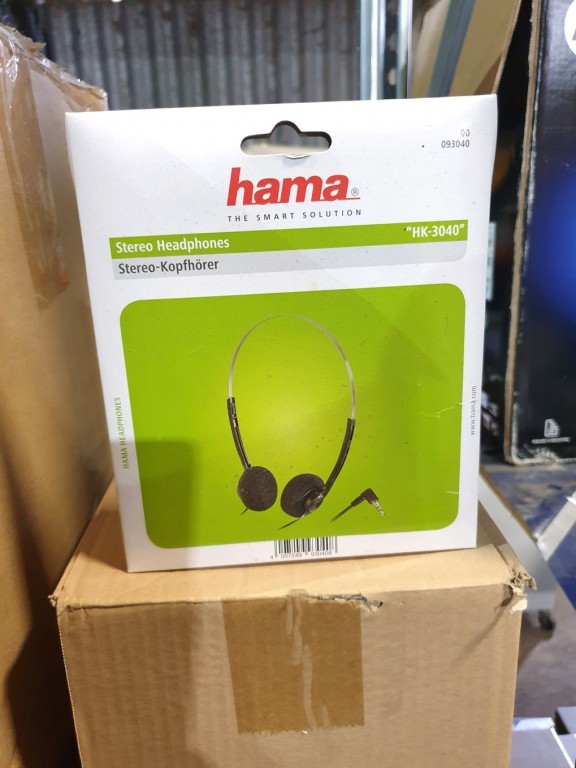 80x Hama HK-3040 stereo headphones (boxed & unused...
