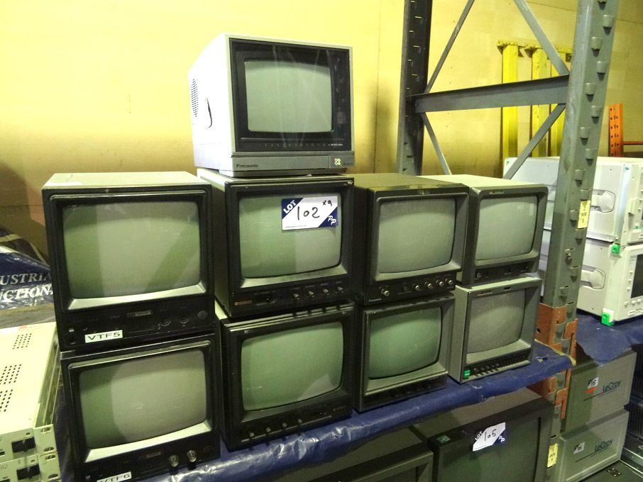 9x various Panasonic, Hitachi, Ikegami etc 7" colo...