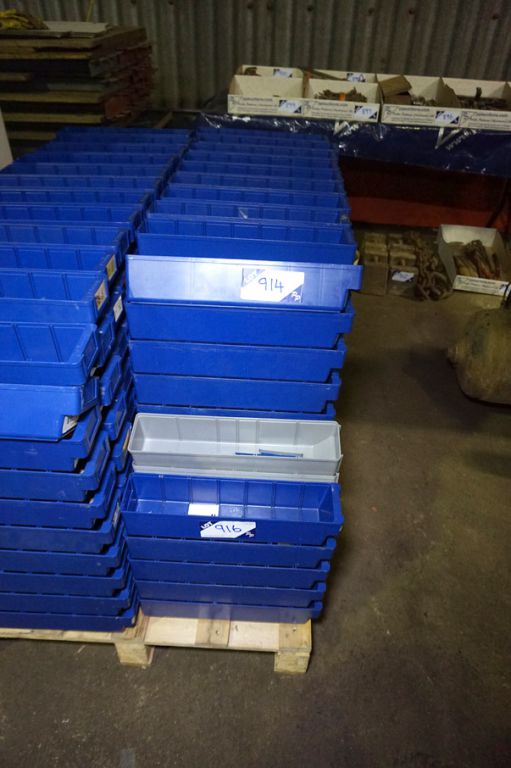 100x Perstop blue plastic stackable storage trays,...