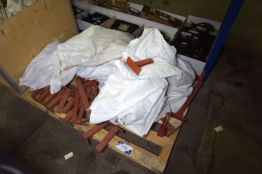 Qty various size wall mounting etc brackets on pal...