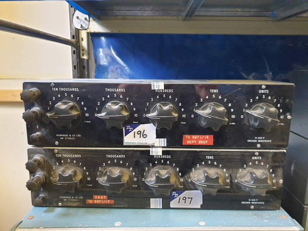 Muirhead D-825P resistance box, 5 decade