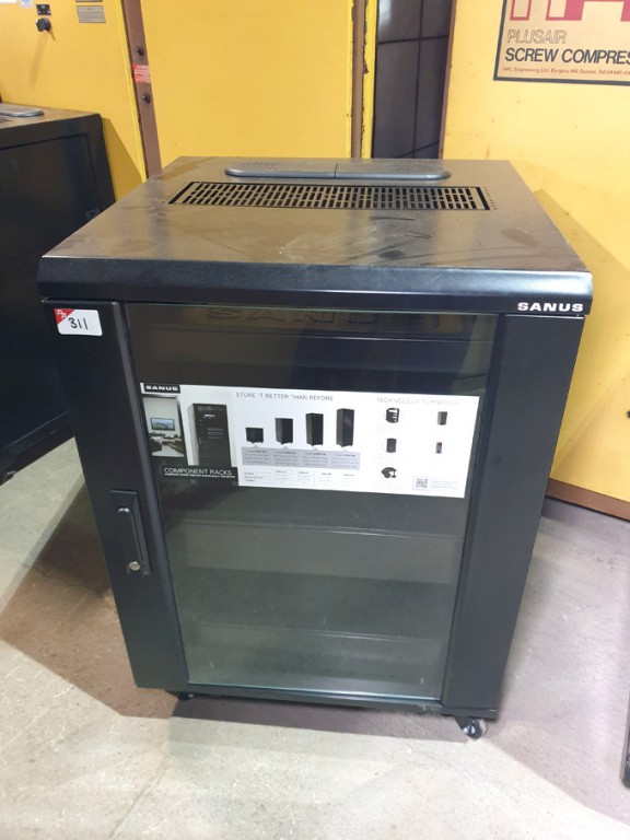 Sanus 15U mobile component rack (unused) - lot loc...