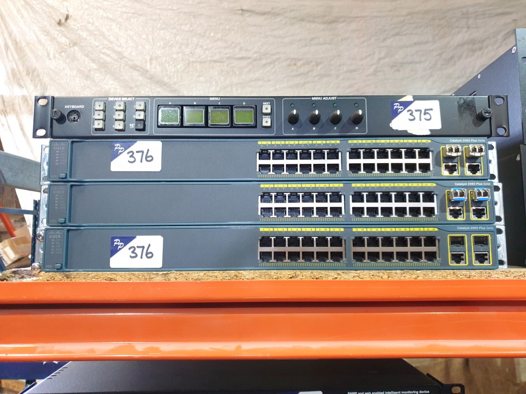 3x Cisco Systems Catalyst 2960 plus network switch...