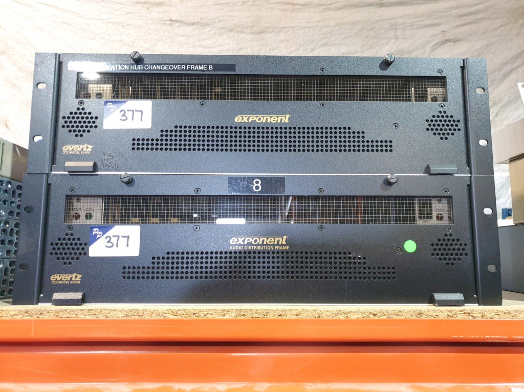 Evertz 400FR audio distribution frame, Evertz 500F...