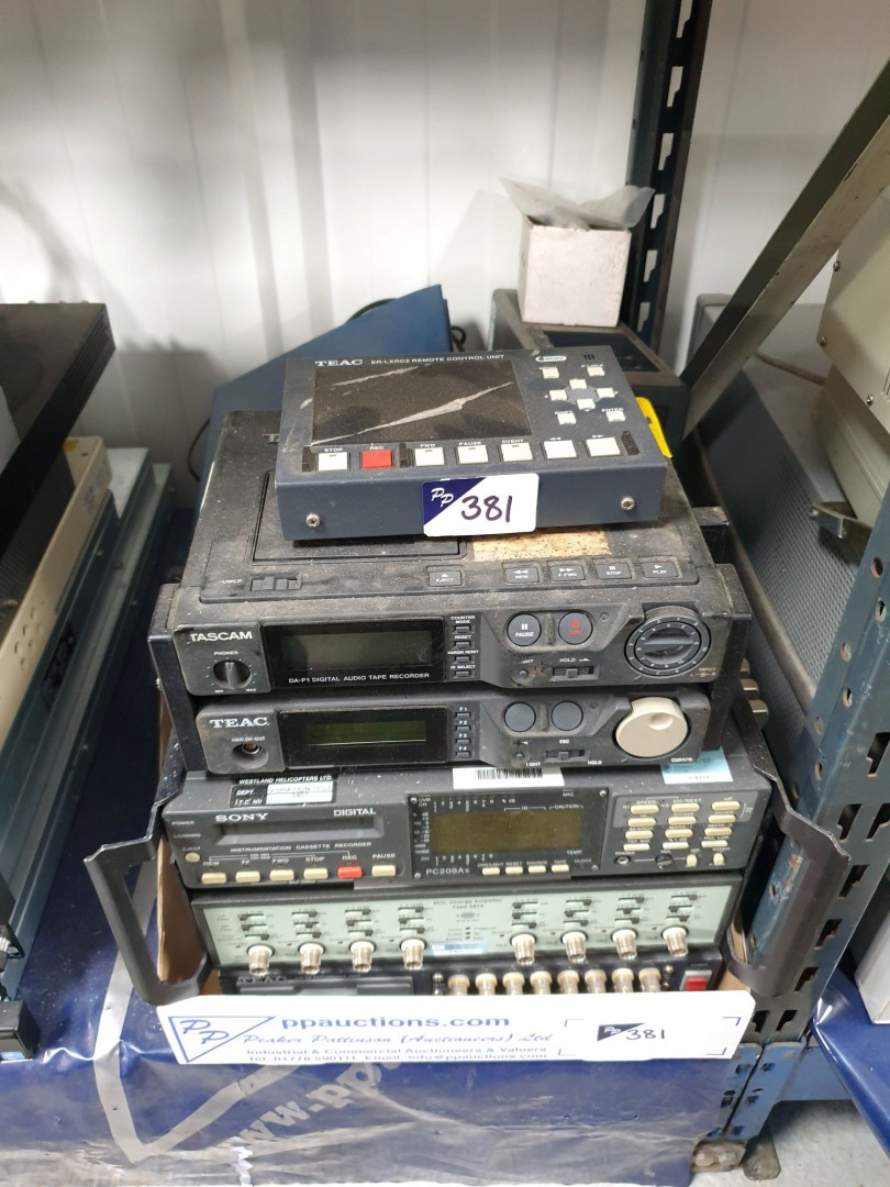 Qty various equipment inc: Tascam digital audio ta...
