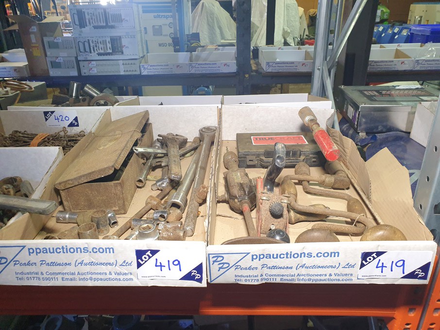 3x antique manual drills, Tru Craft drill set, Qty...