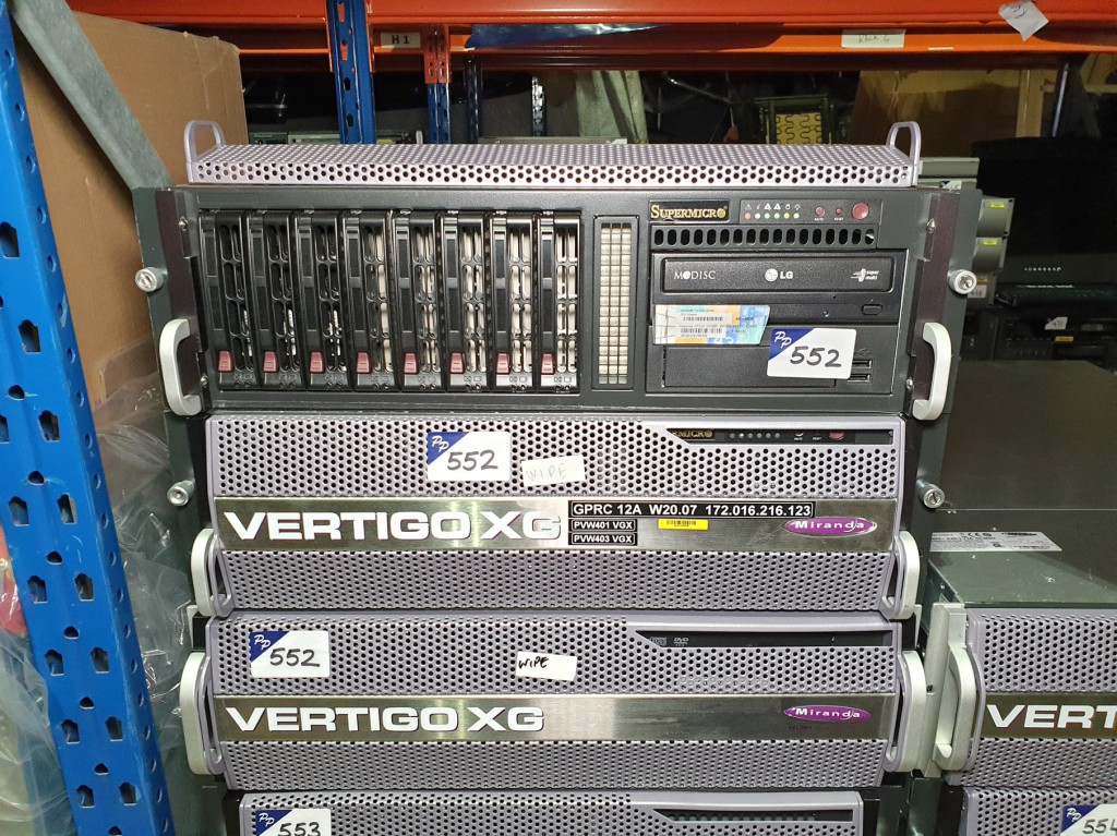 3x Miranda Vertigo XG media servers