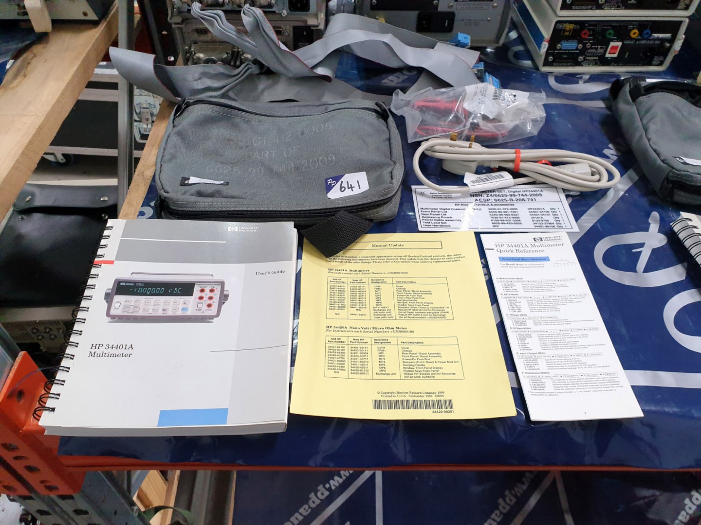 HP / Agilent 34401A accessory kit in pouch with ma...