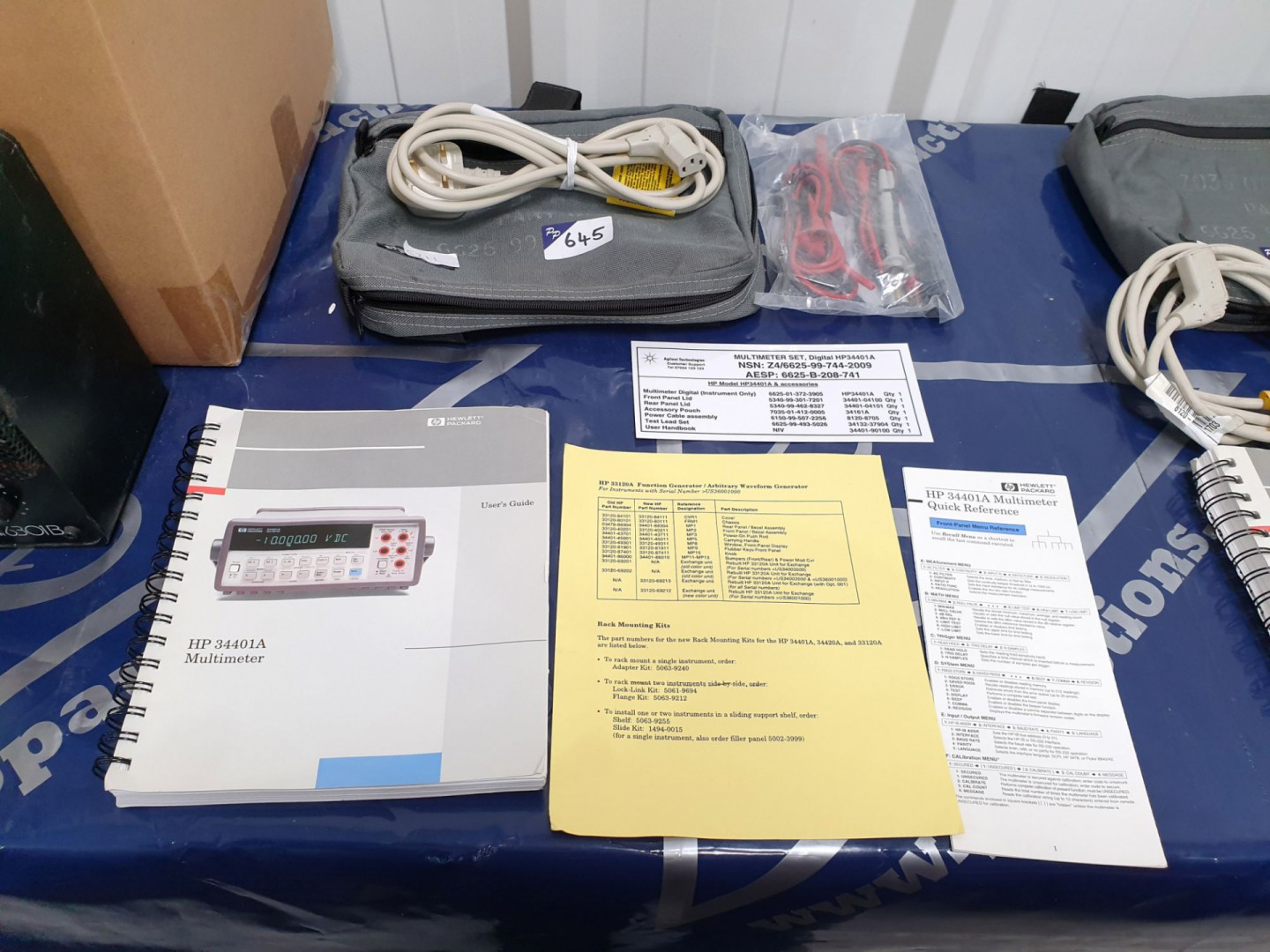 HP / Agilent 34401A accessory kit in pouch with ma...