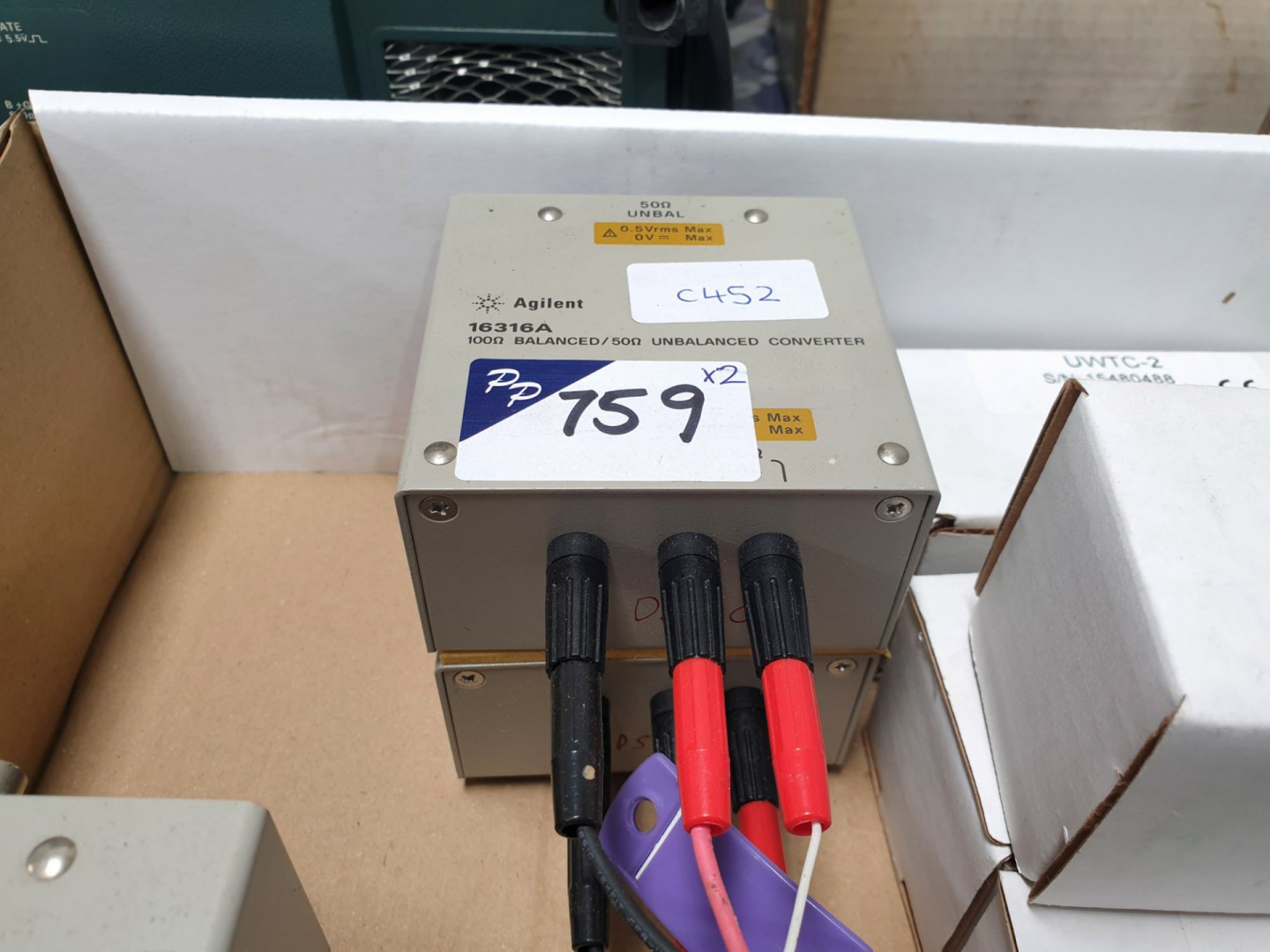2x Agilent 16316A 100 ohm-50 ohm convertor (C451)